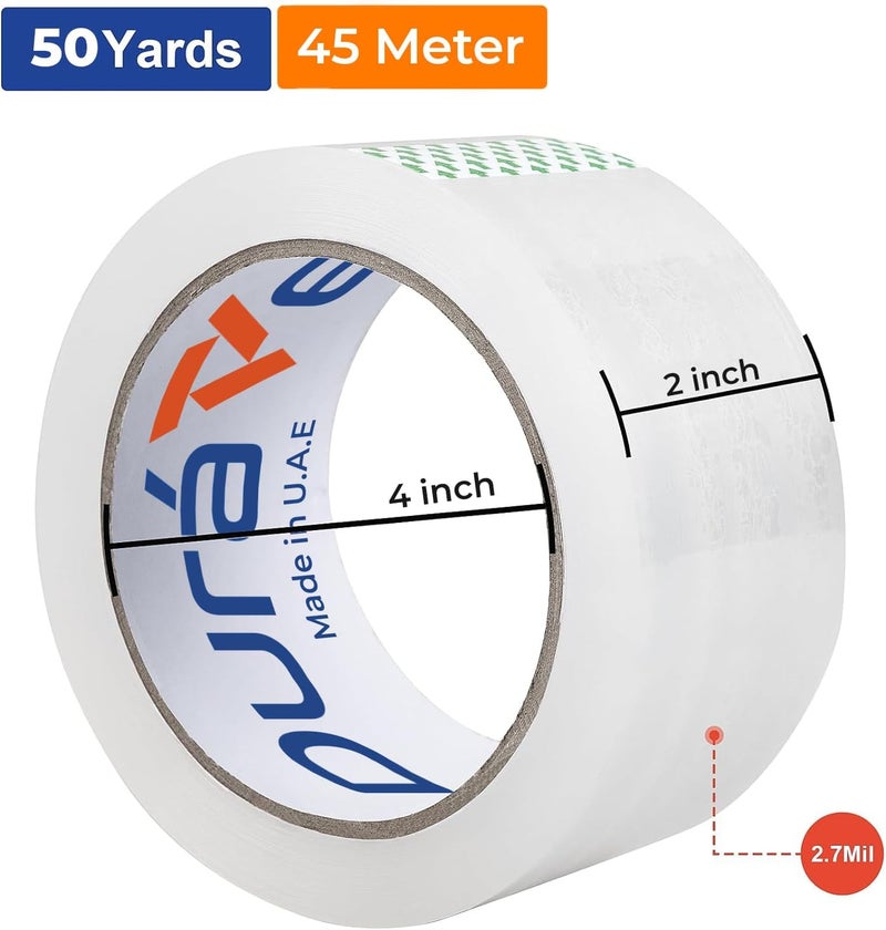 Duravel Clear Tape - Heavy Duty Packaging Tape, 6 pcs, 2 inch x 50 YDs - Image 2